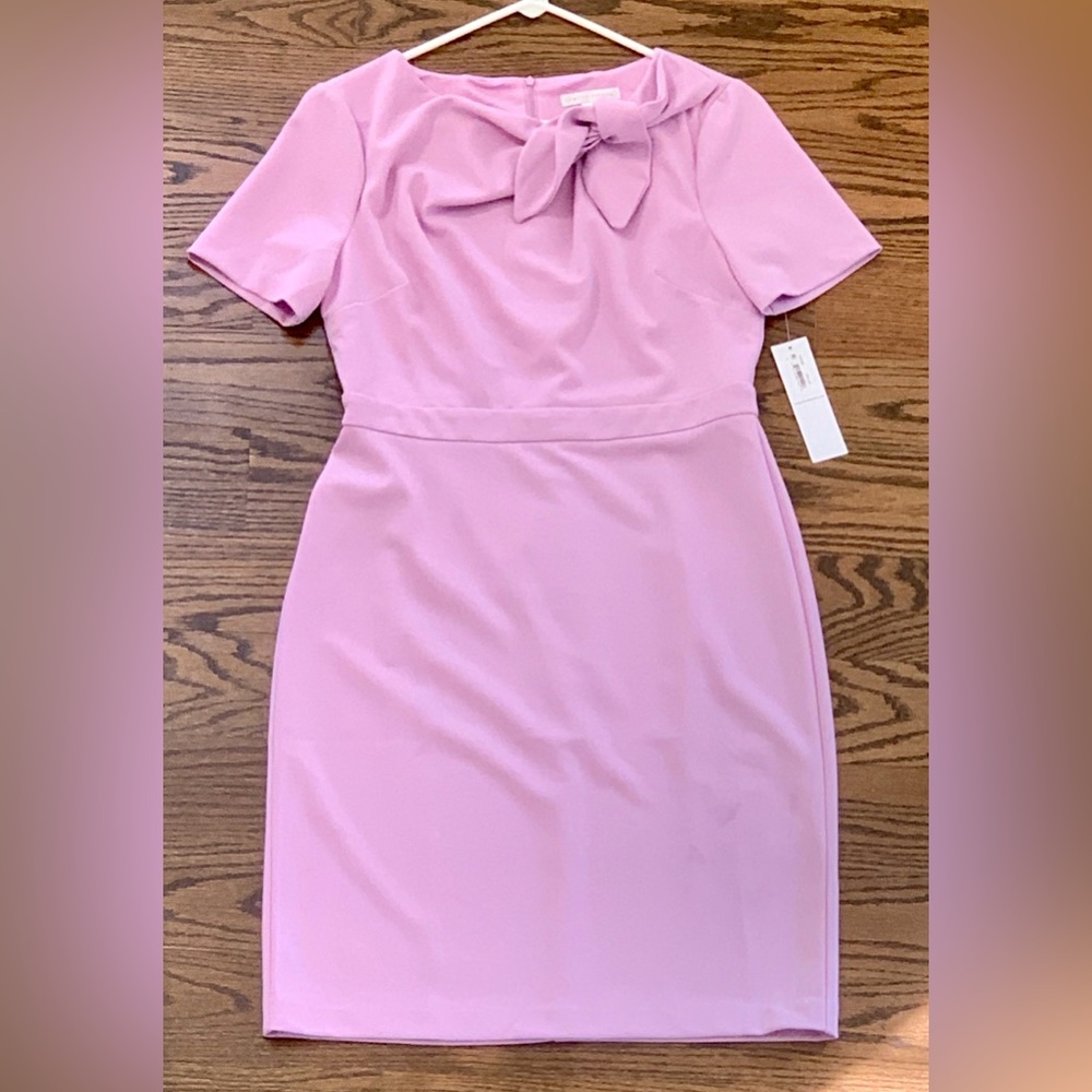 London Times Tie-neck Dress